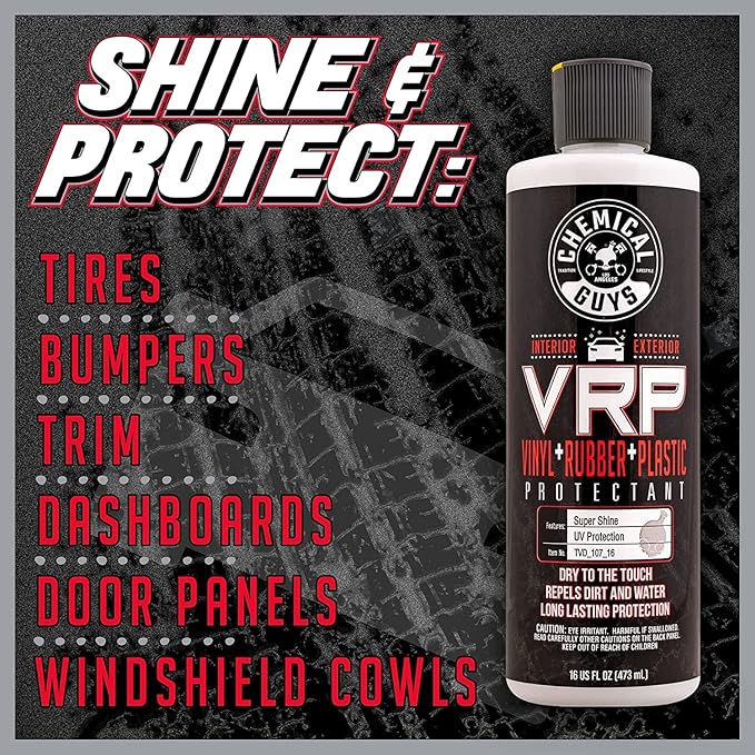Chemical Guys VRP Vinyl, Rubber, and Plastic Dressing - Tire Dressing, Non-Greasy, Dry-to-the-Touch Shine for Tires, Trim, and More, Safe for Cars, Trucks, SUVs, RVs & More - 32 oz