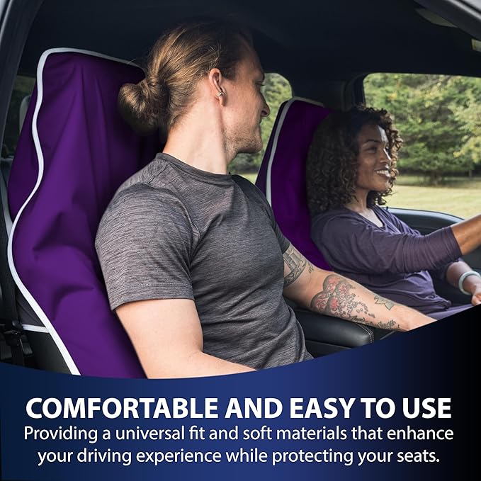 Dri Seats Waterproof Car Seat Cover – Premium Sweat Towel with Slip Resistant Backing for Front Seats in Cars, Trucks, SUVs – Universal Seat Liner, Easy Install, Machine Washable, Breathable