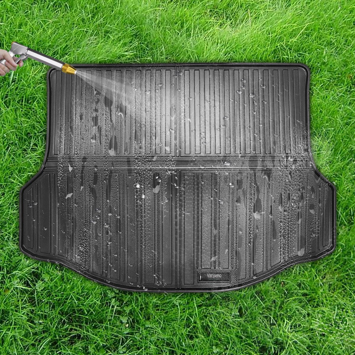 Vanseno Cargo Liner & Backrest Mat Compatible for 2013-2018 Toyota Rav4 Trunk & Rear Backrest All Weather Mats Liner (13-18RAV4)