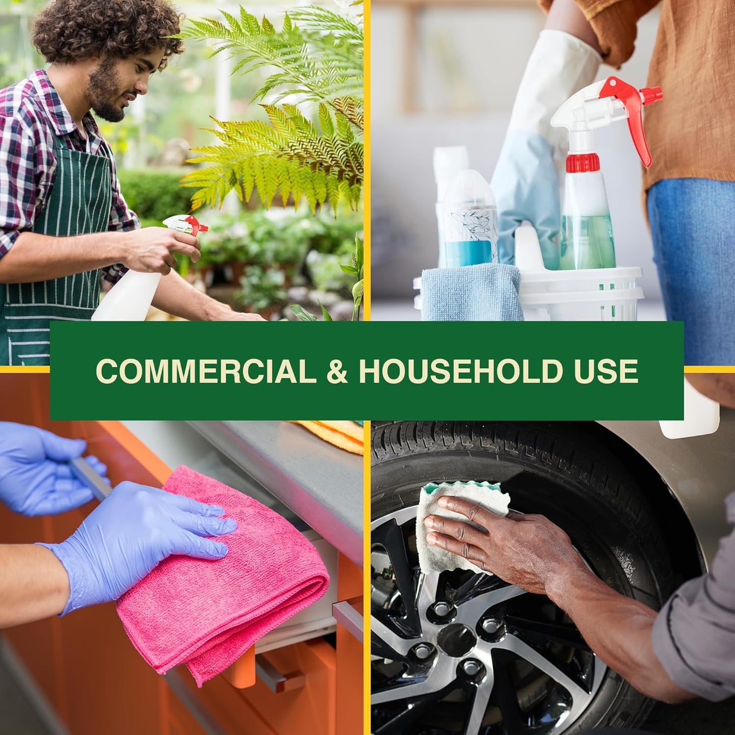 Spray Bottle Nozzle Replacement, Bottle Tops Only - Sprayer Nozzle Triggers for Heavy Duty, Commercial, Home Cleaning Solutions - Fits 8,16,24,32 oz Plastic & Glass Bottles, Red 24 pack