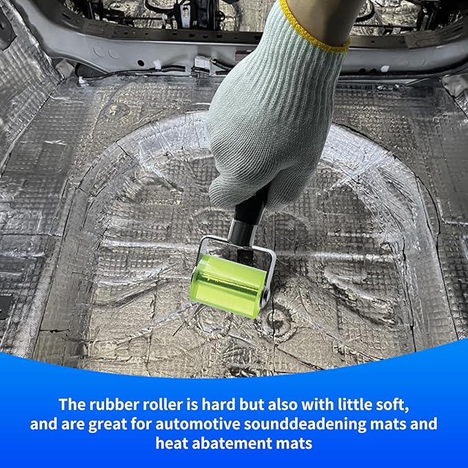 7Pcs Sound Roller, Sound Deadening Roller Metal Insulation Tool, Rubber Seam Roller, Sound Deadener Roller Set, Bearings Equipped Car Sound Deadener Application Wheel Roller (6mm 20mm 40mm 50mm)