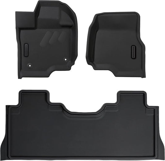 BaseLayer Elite Floor Mats for Ford F150 (2015-2025) SuperCrew and (2022-2025) Lightning with Rear Fold-Flat Storage - Made in USA – Precision Fit Heavy Duty All-Weather Mats - Front & Rear