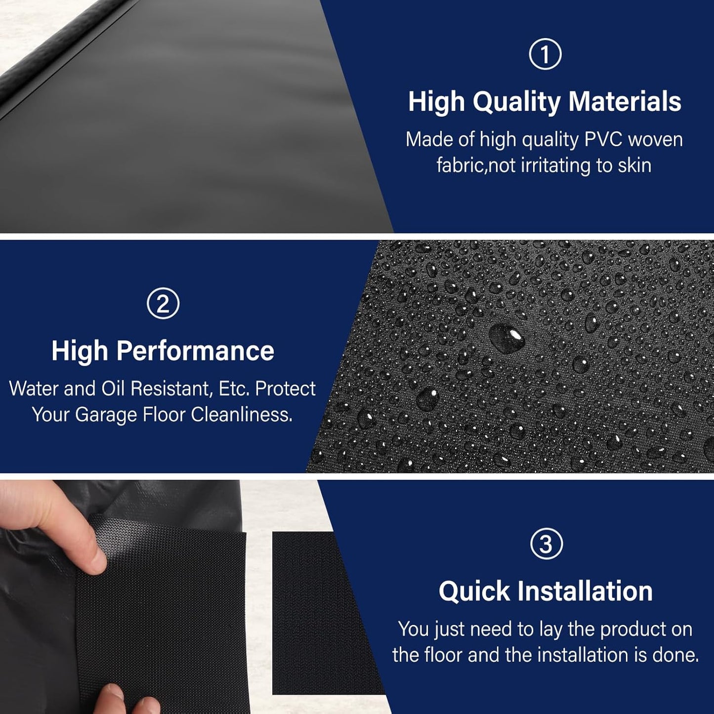 Garage Car Mat, Non-Slip Garage Floor Mat, Heavy Duty Waterproof Containment Mat for Snow Ice Water and Mud (8'6" x 22')