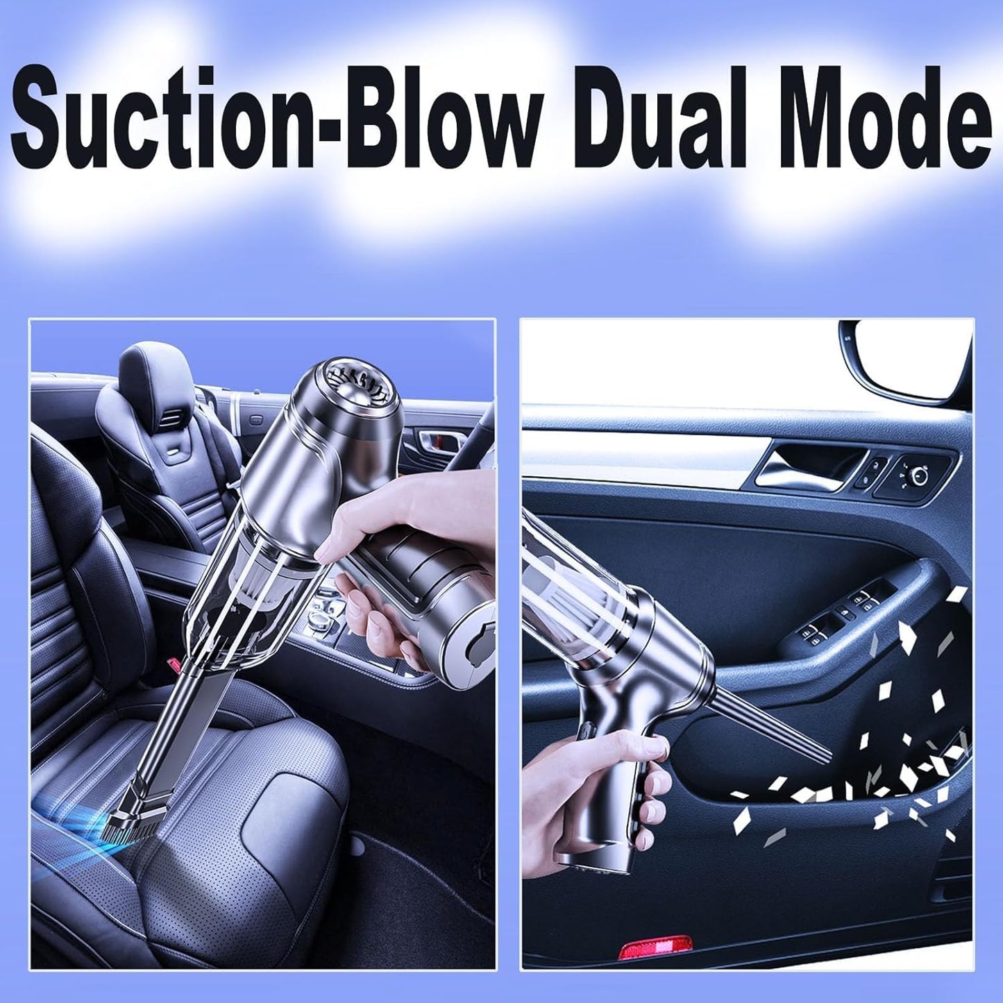 Vortix Smart Car Vacuum/Air Blower,Vortix Electric Air Duster & Vacuum,12000pa High Power Brushless Motor Wireless Handheld Car Vacuum Cleaner with Washable Filter & Storage Bag (Green)