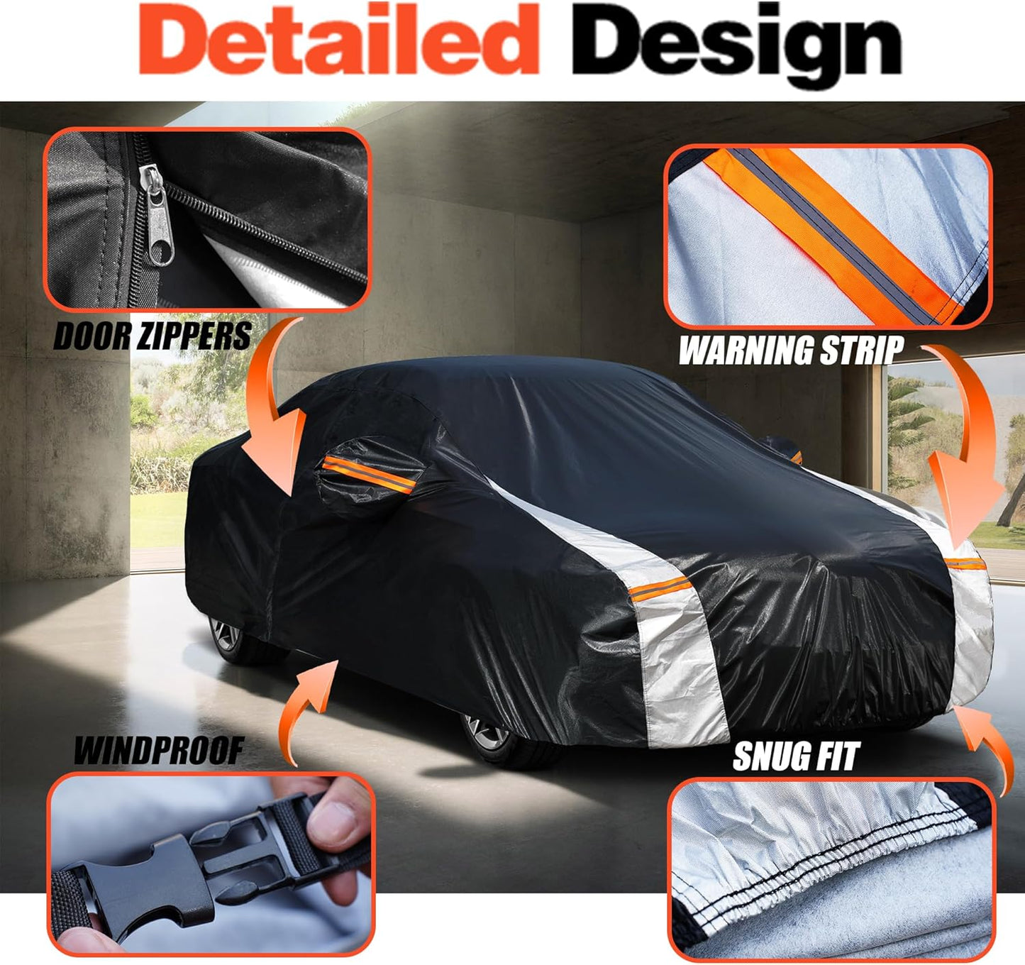 Hyundai Elantra Car Cover 100% Waterproof All Weather, Gift with Towel, 10 Layers Sedan Car Cover Custom Fit 1995-2025 Hyundai Avante/Elantra, Outdoor Covers Rain Sun UV Protection with Door Zipper.