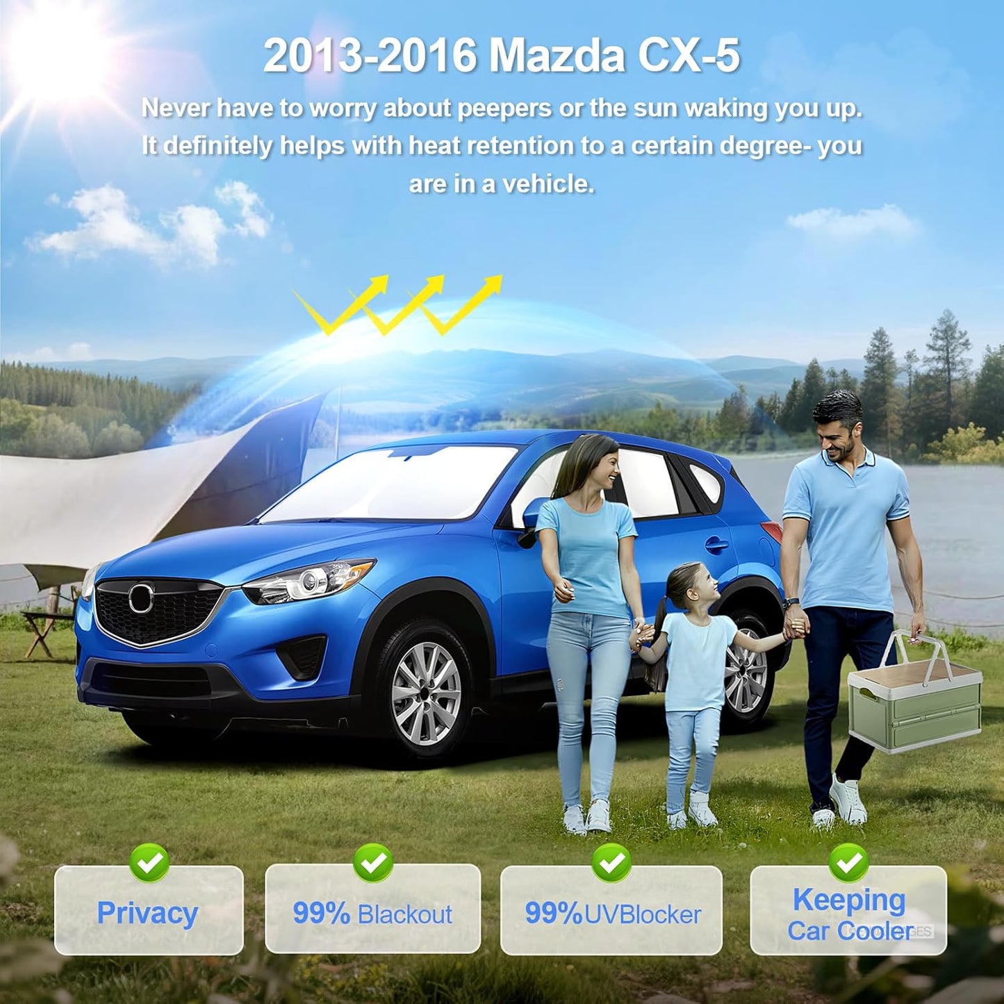 8pcs Car Window Shades for Mazda CX-5 2013-2016 Accessories,Windshield Side Rear Full Sunshade,Sun Visor UV Blocking, Privacy Protection and Blackout for Camping Outdoor