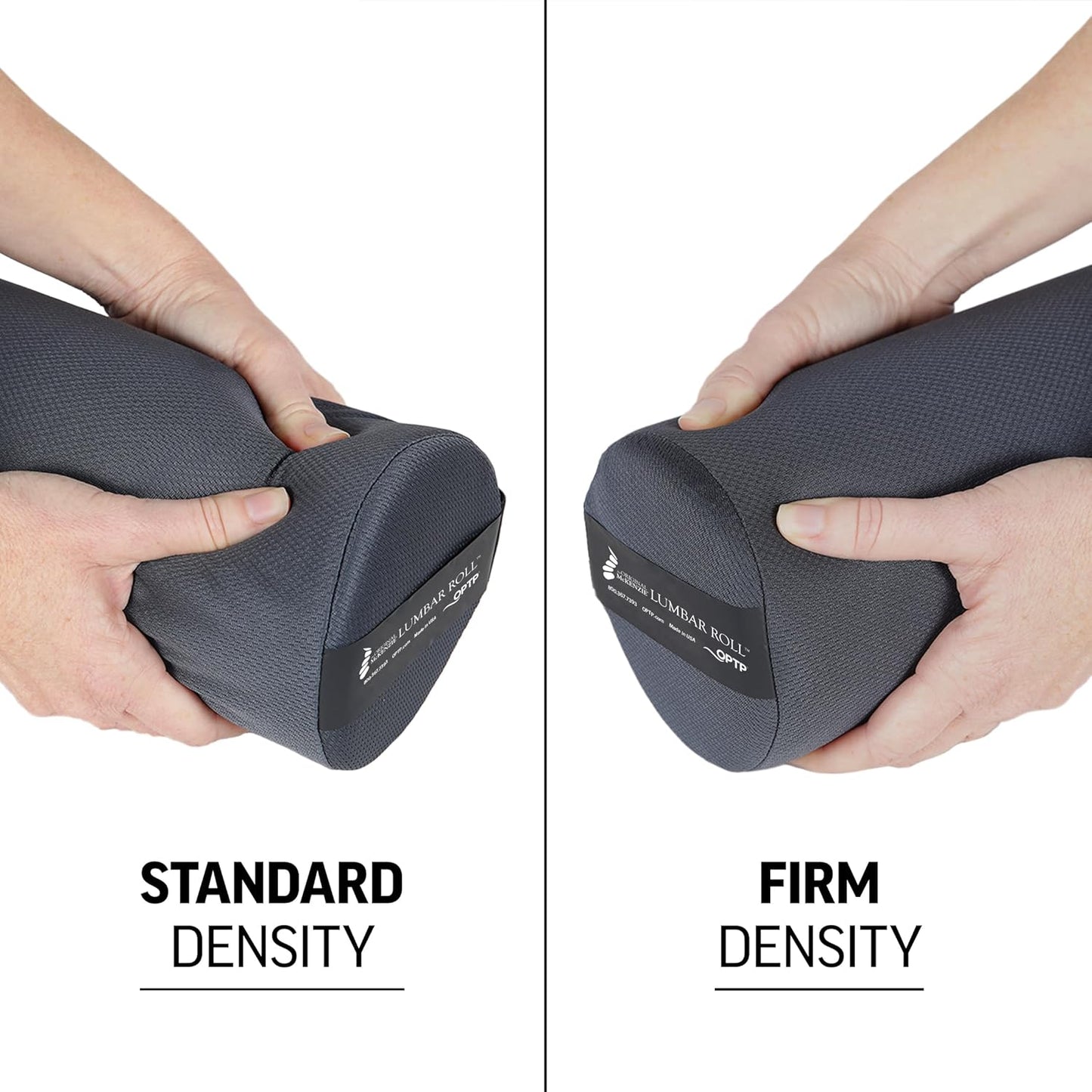 OPTP The Original McKenzie Lumbar Roll – USA-Made Low Back Lumbar Support for Office Chair & Car Seat Back Support Cushion. The Preferred Lumbar Pillow by Physical Therapists - Standard Density