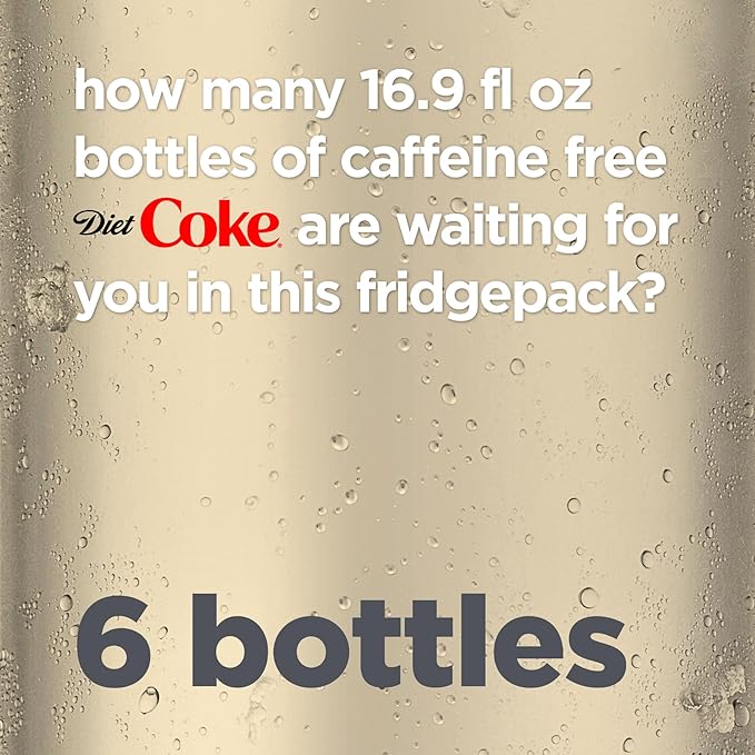 Diet Coke Caffeine Free Soda Soft Drink, 16.9 fl oz, 6 Pack