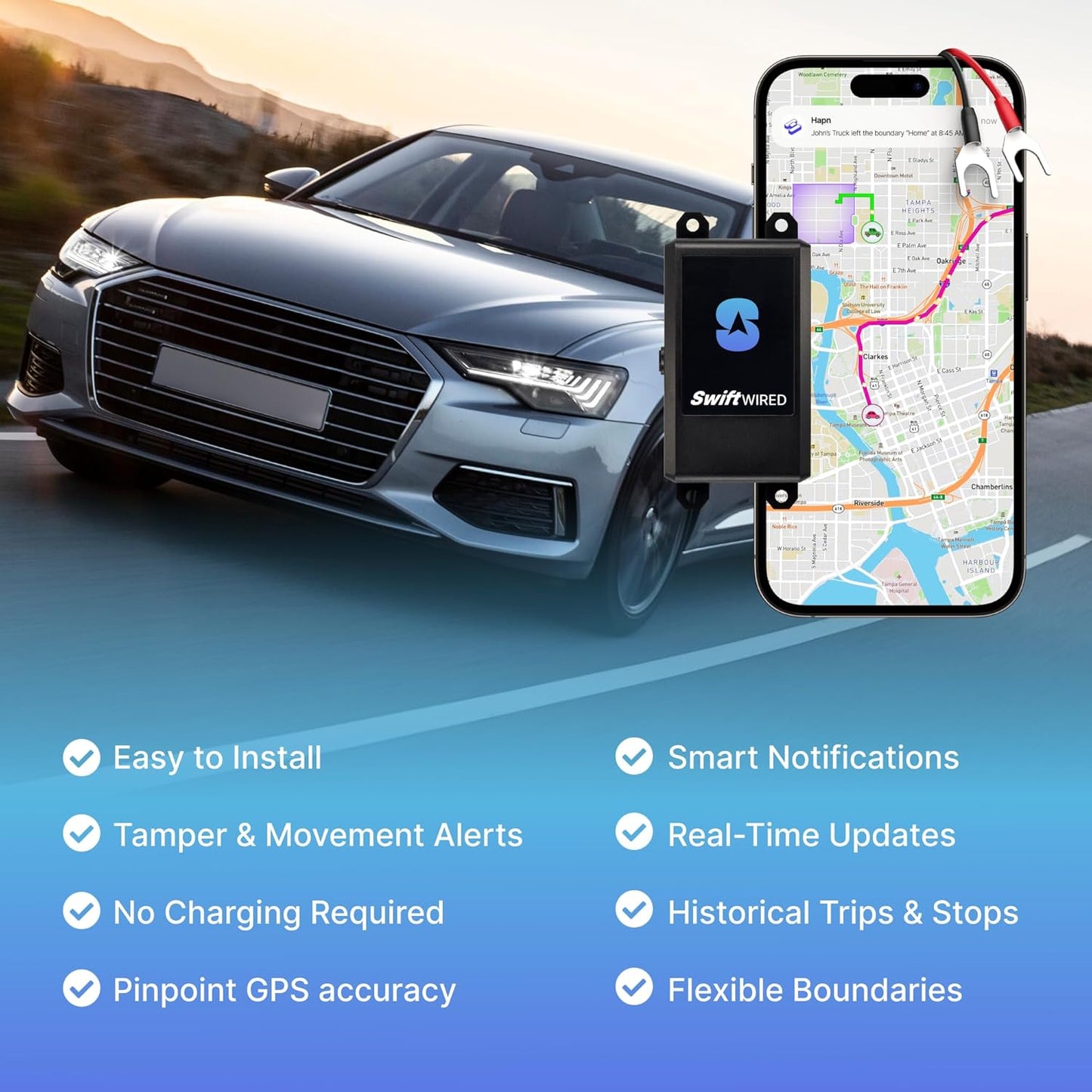 Spytec Wired GPS Tracker for Vehicles, Cars, Trailer, RV, Van, Boat & Trucks | 3 Month Prepaid Subscription | Waterproof Real-Time GPS Tracker | Speeding & Geofencing Alerts | E-Z Car Battery Install
