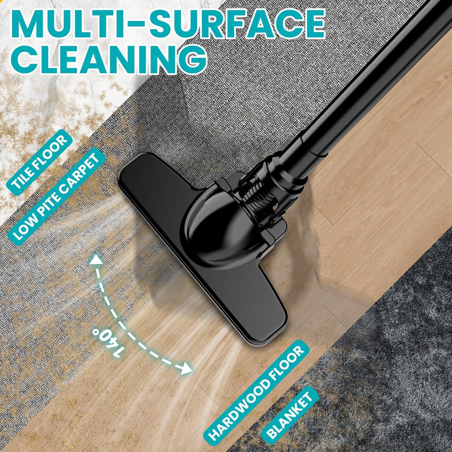 Cordless Vacuum for Makita 18V Battery, 5 in 1 Handheld Electric Vacuum Cleaner with 500W Powerful Motor, 46 CFM Portable with 2 Filtration HEPA for Home, Floor, Carpet, Car (Tool Only)