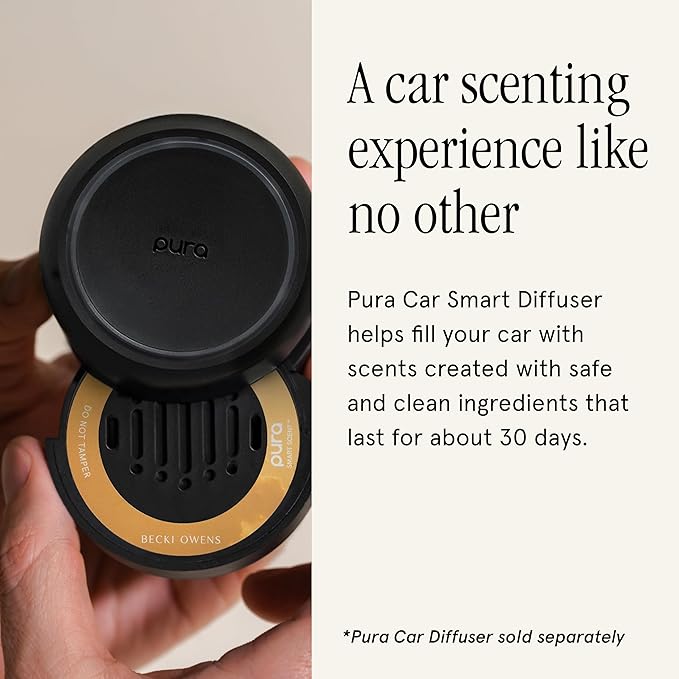 Pura and Becki Owens Car Scent Refill for Pura Car Diffusers - Premium Fragrance for Smart Diffuser - Up to 30 Days of Scent - Citrus & Cream