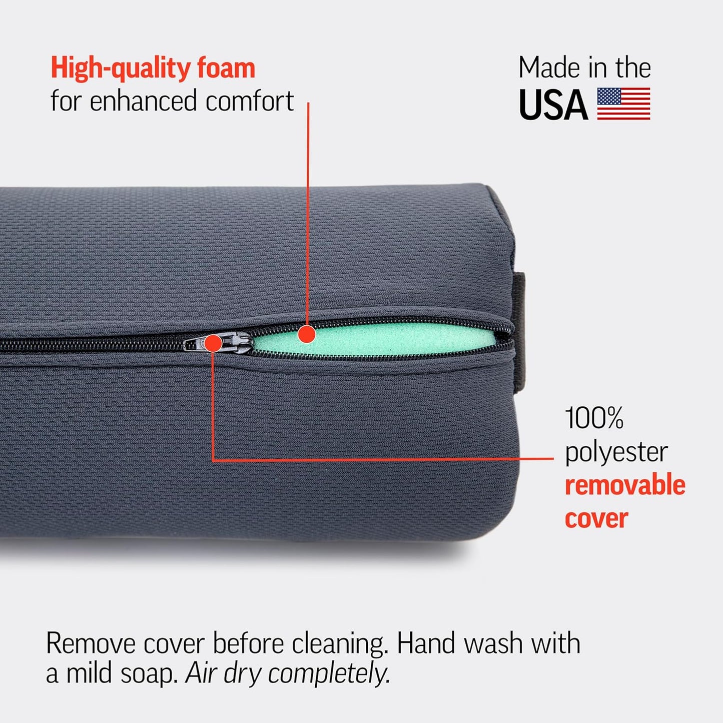 OPTP The Original McKenzie Lumbar Roll – USA-Made Low Back Lumbar Support for Office Chair & Car Seat Back Support Cushion. The Preferred Lumbar Pillow by Physical Therapists - Standard Density