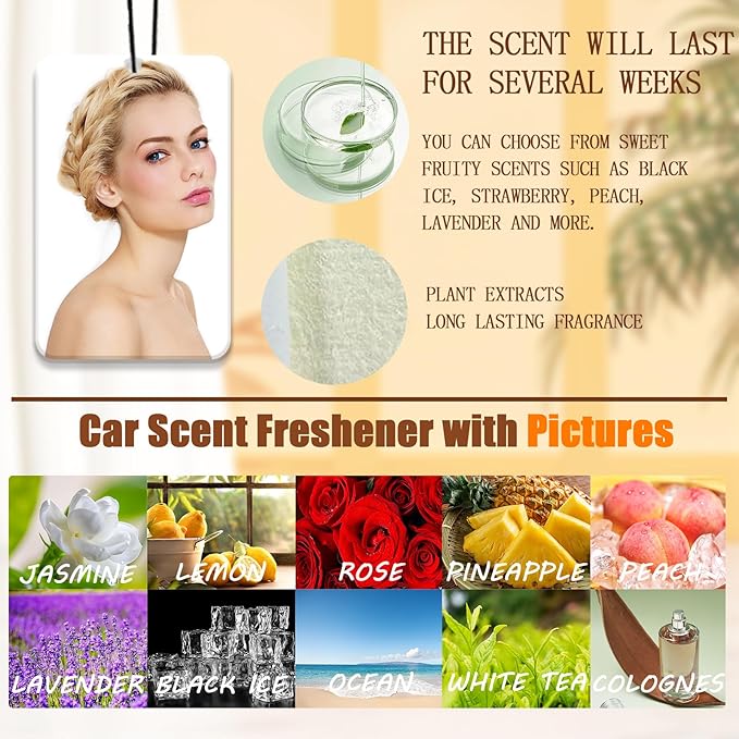 Bulk 10-100Pcs Custom Photo Car Air Freshener – Double-Sided Personalized Hanging Decor for Rear View Mirror, Long-Lasting Fragrance Ornament, Unique Gift for Car Owners (Square)