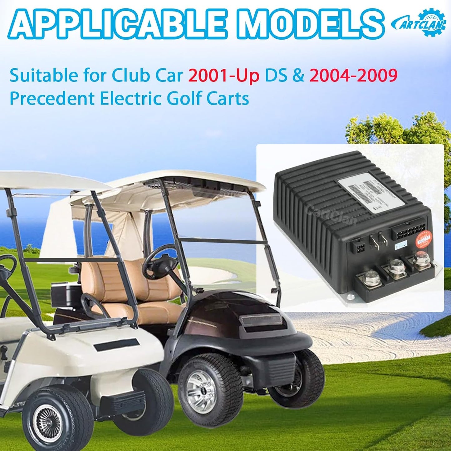 48V 250A Club Car DC Motor Controller, Golf Cart DC Motor Controller Speed Controller Suitable for Club Car Precedent/DS Golf Carts