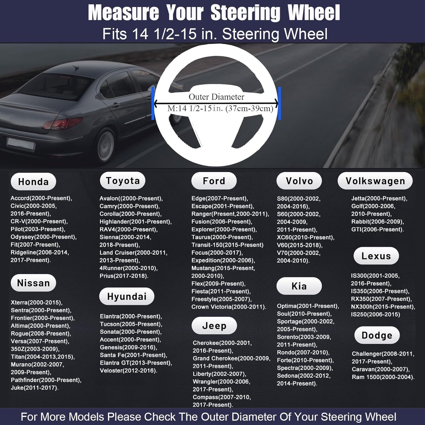 Steering Wheel Cover Standard Size Medium 14.5-15 inch, Breathable Microfiber Leather, Anti-Slip, Soft Grip, Universal Fit for Cars SUVs Trucks, Black and Burgundy