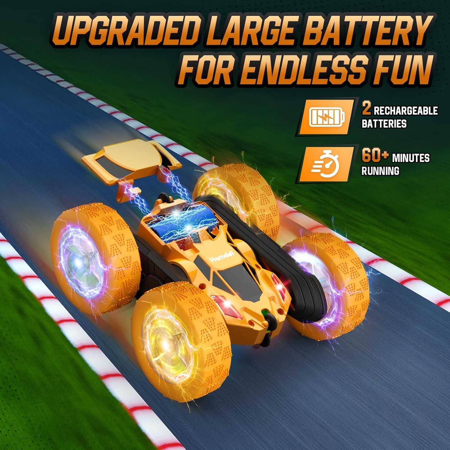 Remote Control Car, 360° Rotating 2.4GHz Fast Stunt RC Cars for Kids, Boy Toys Ages 6 7 8 9 10 Year Old, Gifts for Boys and Grils-Yellow