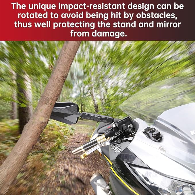 Aluminum Alloy CNC Adventure Bike Mirrors M10*1.25,Motorcycle Mirror Fits RAM B Balls and 7/8"Handlebar,Compatible with KTM 1290 Super Adv,Honda Grom,Kawasaki KLR,Yamaha XT,Suzuki DR & More