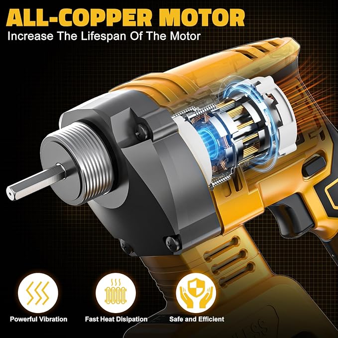 LIVOWALNY Handheld Concrete Vibrating Tool Compatible with Dewalt 20V Battery (No Battery), 600W Cordless Electric Concrete Vibrator with 3.8ft Shaft Rod,6000RPM Portable Vibrarator Remove Air Bubble