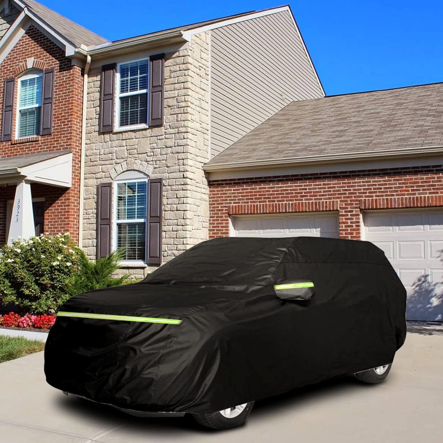 Waterproof Car Cover Compatible with 2002-2025 Toyota 4Runner, 210T Polyester with Cotton Liner Car Covers with Zipper Door Reflective Strips Lock for Snow Rain Sun Dust Protection