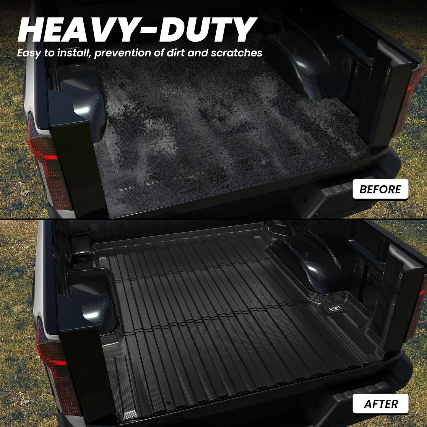 LASFIT Truck Bed Mat 2019-2025 for Chevrolet Chevy Silverado 1500 | GMC Sierra 1500 (Only Fit 5.8FT Bed), Bed Liner for Chevy Silverado GMC Sierra 1500, Not Fit Optional CarbonPro Bed