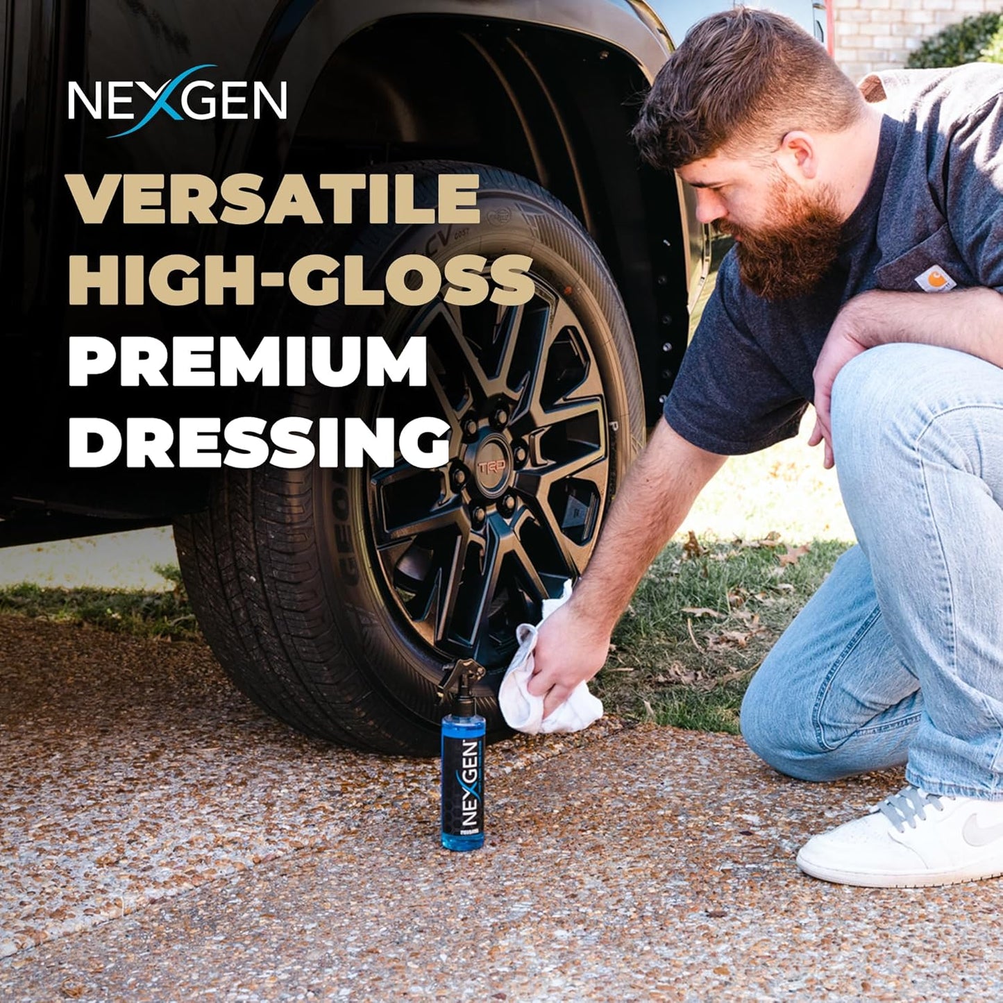 Nexgen Wet Look Tire Shine (Gallon) - High-Gloss Finish & UV Protection - Keeps Tires & Trim Fresh - On-The-Go Car Detailing - Car Cleaning Supplies - for Tires, Plastic, Rubber, & Vinyl