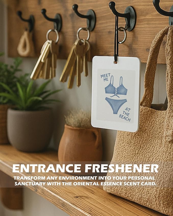 Blue Beach Cowgirl Cologne Car Air Freshener 4 Pcs, Preppy Cute Western Coastal Cowgirl Hanging Air Freshener for Cars Bathroom Dorm Books Decor, Girly Beach Accessories Gifts for Women Girls