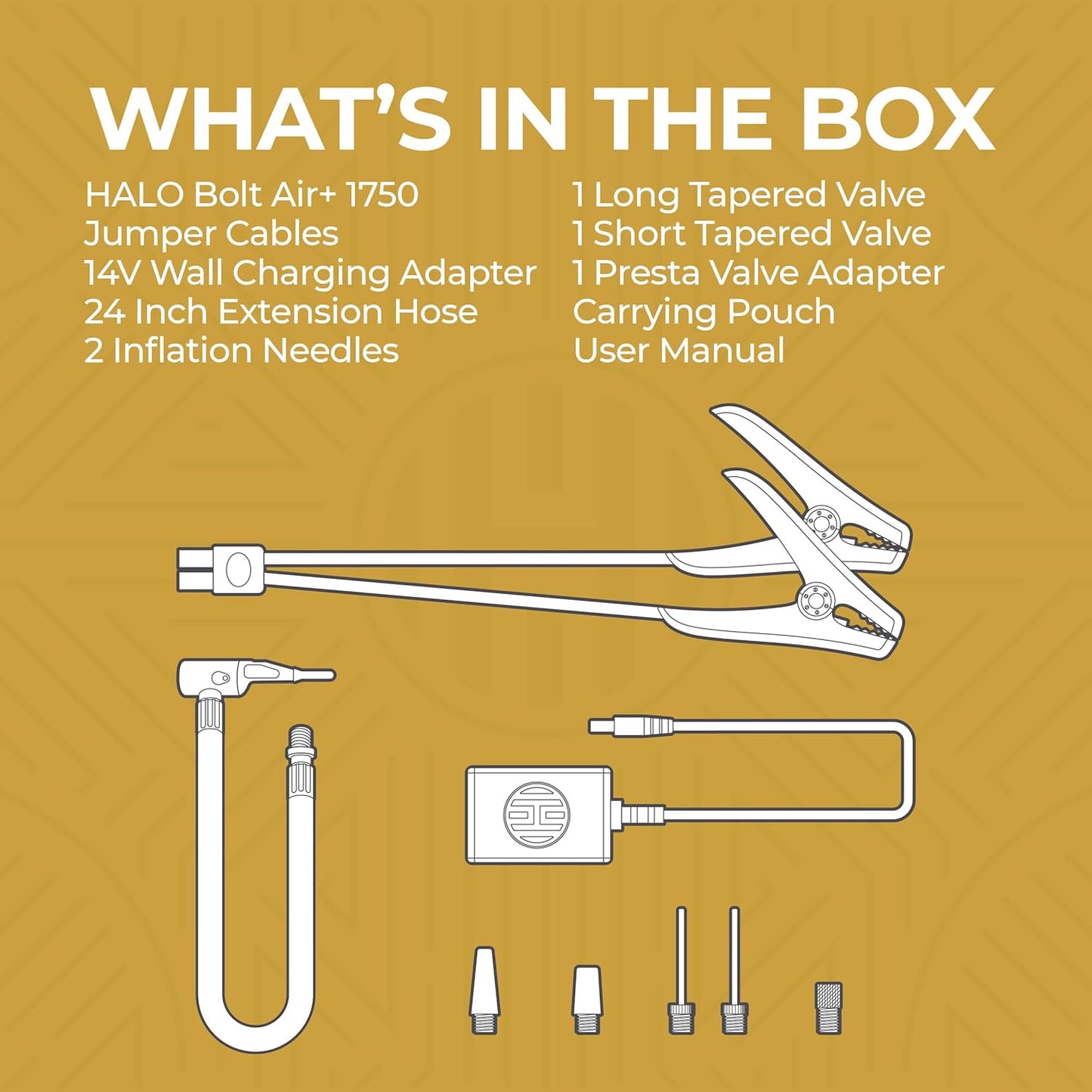 HALO Bolt Air+ 1750 Portable Car Battery Jump Starter | 130 PSI Air Compressor, 59.9Wh USB Power Bank, Large Display, Emergency Floodlight & Charger, Jumps Cars SUVs & Trucks, Inflates Tires — Blue