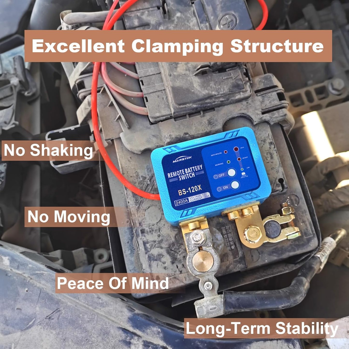 Kill Switch for Car, Battery Cut Off Switch 12V 120A, Smart Automatic Remote Battery Disconnect Switch with Sound, Auto Anti Theft Kill Switch, Universal Battery Kill Switch for Car Truck RV