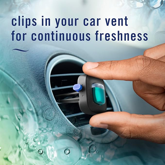 Febreze Car Air Freshener, Odor-Fighting Automotive Vent Clip, Scented Car Accessories, Long Lasting for Strong Odors, Unique Stocking Stuffer, Unstopables Fresh Scent, .07 fl oz, 4 Count
