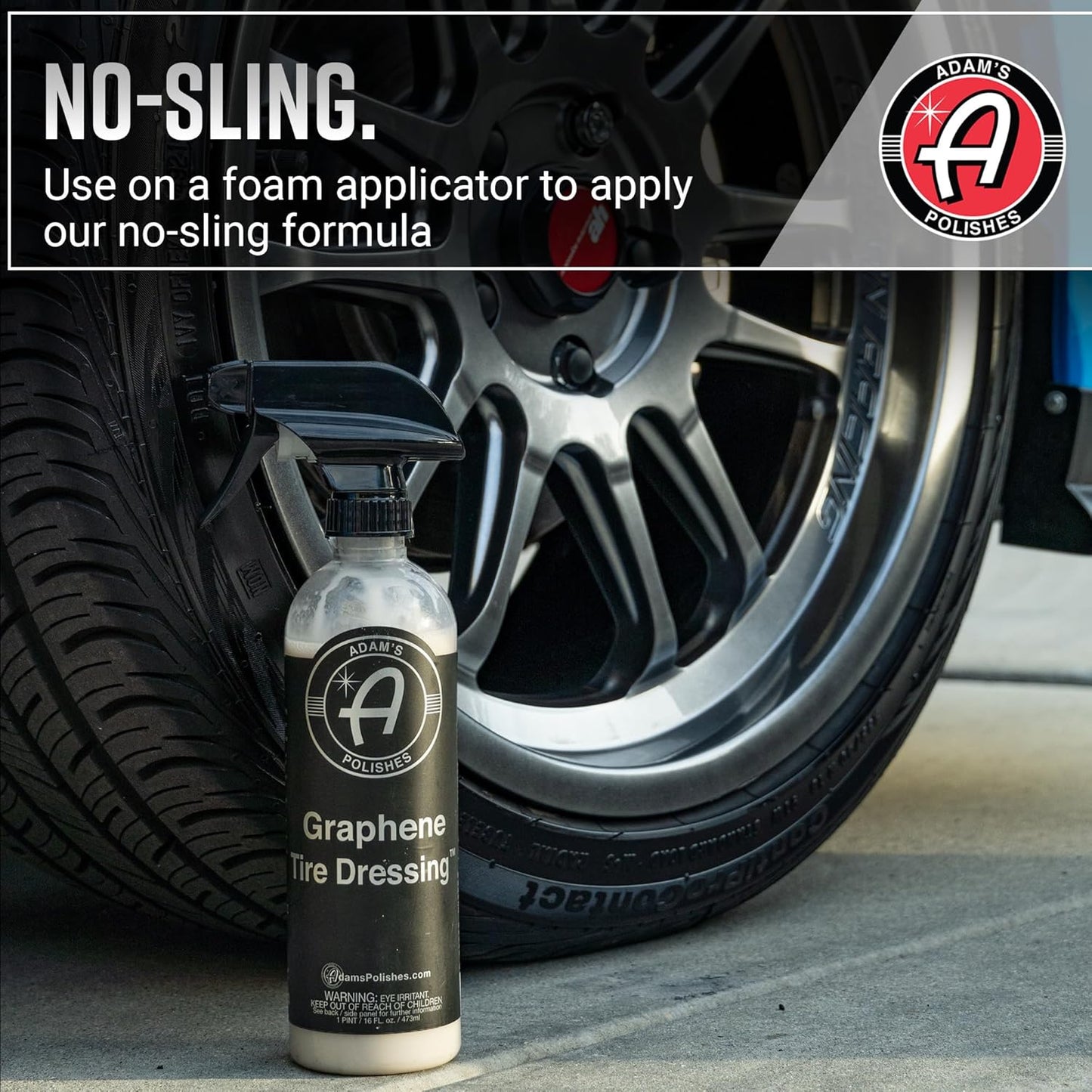 Adam's Polishes Graphene Tire Dressing - Deep Black Finish W/Graphene Non Greasy Car Detailing | Use W/Tire Applicator After Tire Cleaner & Wheel Cleaner | Ceramic Coating Like Tire Protection