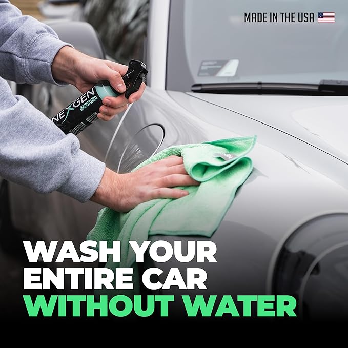 Nexgen Waterless Car Wash (8oz) - Ultimate Waterless Car Cleaner - Scratch-Free and High-Gloss Shine - On-the-Go Car Detailing - Car Cleaning Supplies - Ideal for Cars, Trucks, Boats & More!