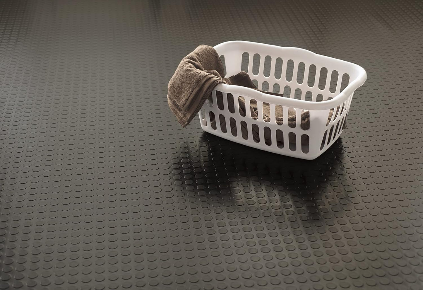 G-Floor Large Coin Pattern Vinyl Garage Floor Protector Mat (8'6" x 24', Midnight Black), Extremely Durable, Waterproof Parking Pad and Flooring