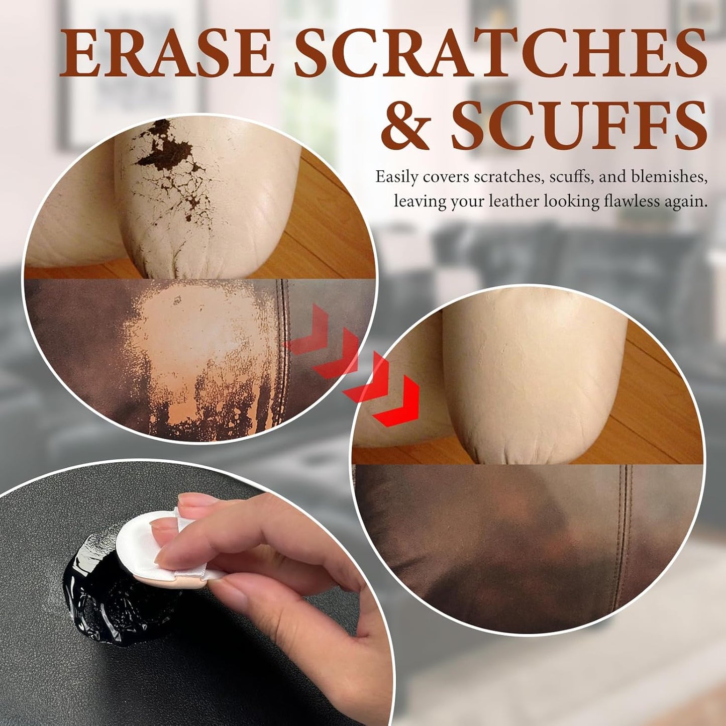 Leather Recoloring Balm Leather Color Restorer Scratch Repair Leather Paint for Furniture Couches Car Seats Shoes Bags Leather Dye and Restorer Restores Faded and Scratched Leather-Black