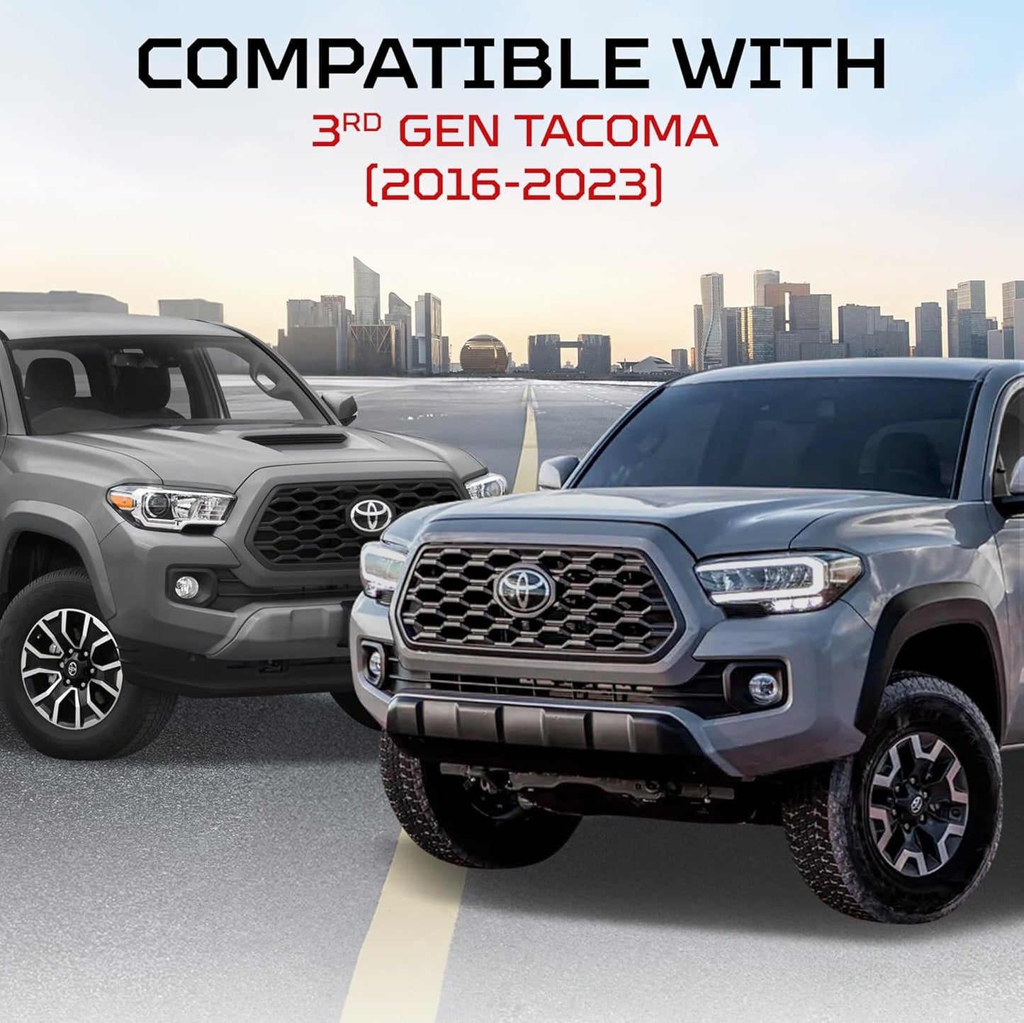 AJT Design Vent Ring for 3rd Gen Tacoma (2016-2023) | Blackout Mode | Impact Resistant ABS Plastic Car Vent Cover Ring Made For 3rd Gen Toyota Tacoma | Made in USA