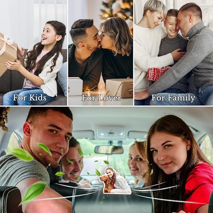 Custom Air Fresheners with Picture - Personalized Double Sided Print Photo/Logo air Freshener, Customized AirFreshener for Car Wardrobe Bathroom Hanging Ornaments Boyfriends Christmas Gifts
