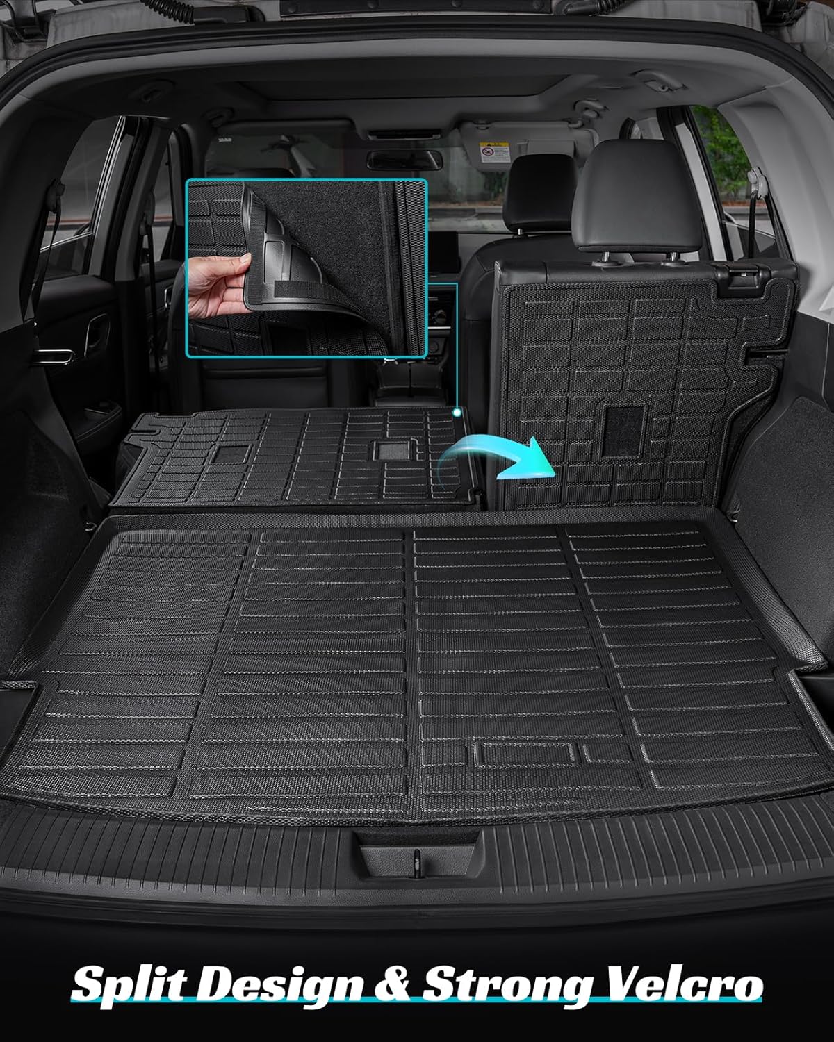 Floor Mats Full Set for Nissan Rogue 2021-2025 Accessories, All Weather Floor Mats Cargo Liner for Back of SUV, Rubber Mats for Car Floor, Custom Fit laser Tech Mat Heavy Duty Trunk Liner Black