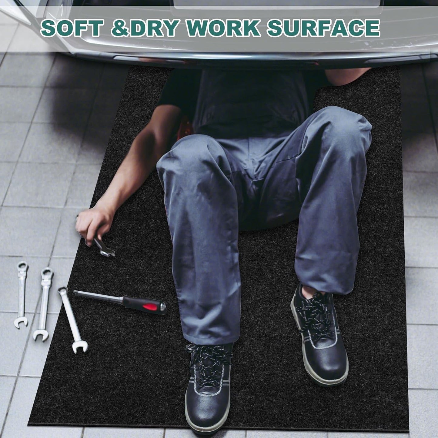 29" x 36" Oil Drip Mat for Garage Driveway, Reusable Rubber Floor Oil Spill Leak Absorbent Pads for Motorcycle Car Oil Leak Stain Resistant (1pcs)