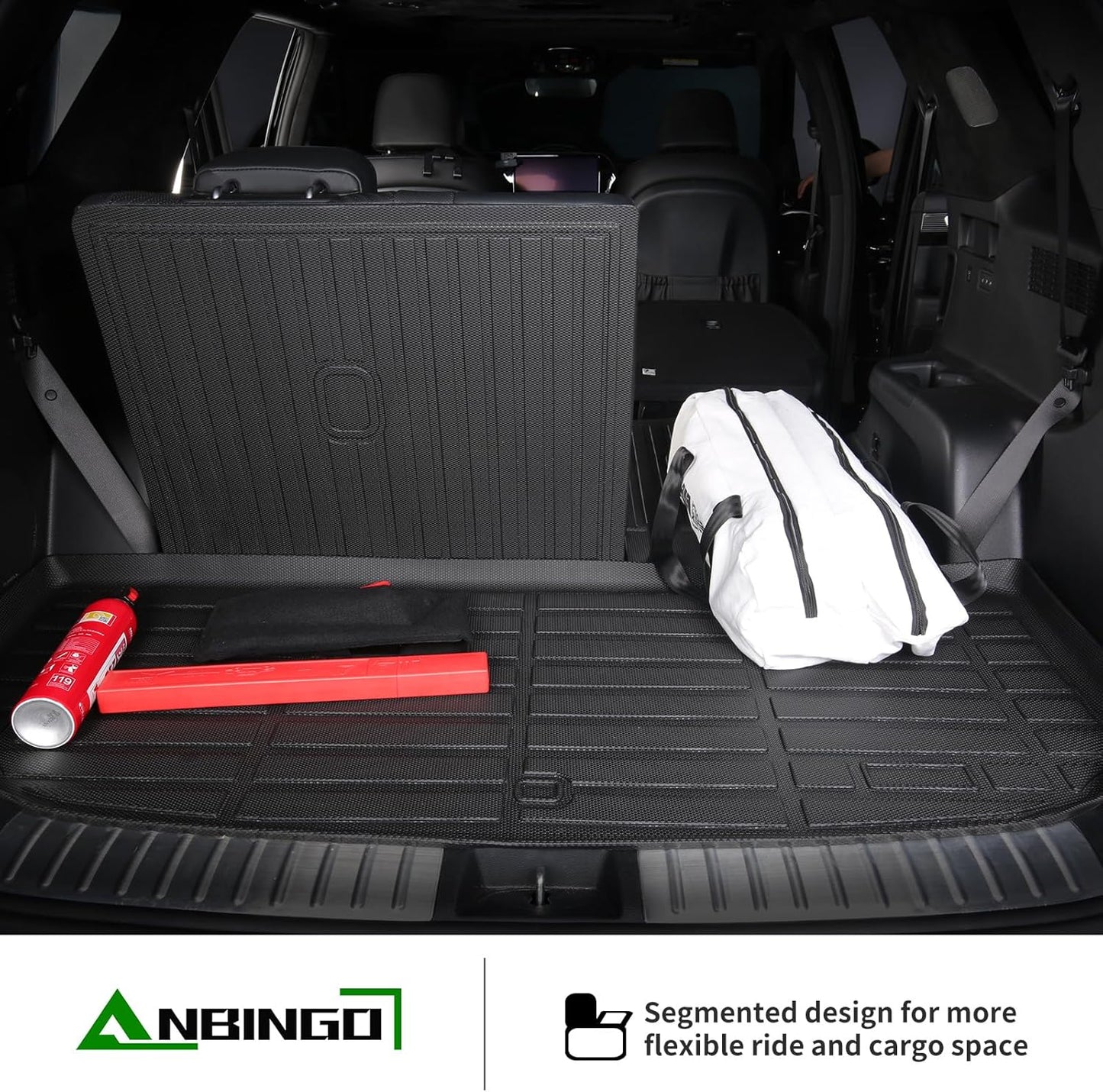 ANBINGO® Floor Mats & SeatBack Cargo Liner | CX90 2024-2025 6 Passenger | 2nd Row with Bucket Seat or Captain Seat | (50/50 Velcro Tape Fixed Backmats) TPE 3 Rows Waterproof Car Mat