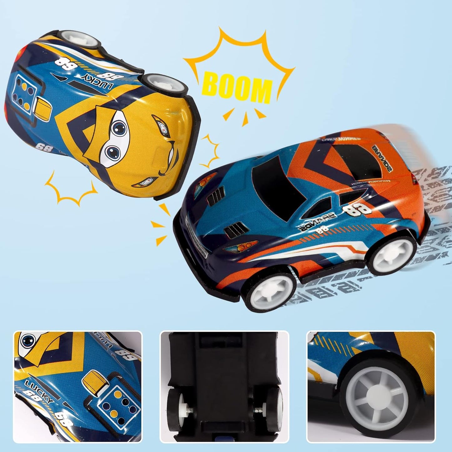 36PCS Mini Pull Back Cars for Kids Toddlers 3-5 4-8 Years Old, Race Cars Party Favors Bulk Vehicles Set, Classroom Prizes Box Pinata Fillers for Boys and Girls