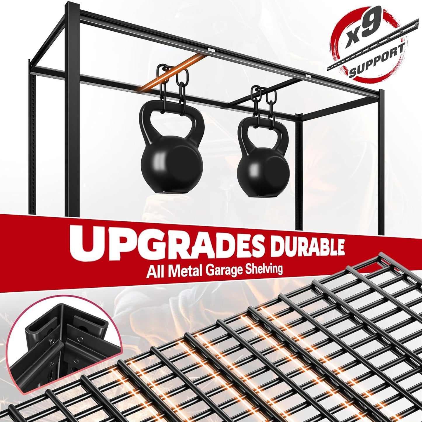 REIBII 60" W Garage Shelving, 2900LBS Storage Shelves, 6 Tier Heavy Duty Shelving, Adjustable Metal Shelving Units and Storage Rack for Warehouse, Pantry, Basement, 60" W x 84" Hx 24" D, 2 Pack