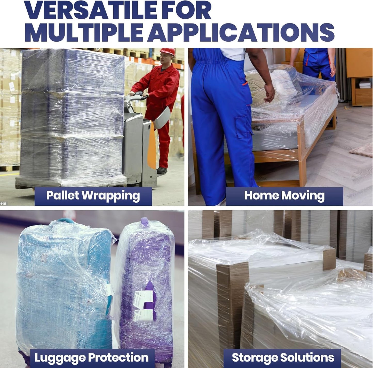 ADHES Mini Hand Stretch Wrap Film, 5 Inch x 1000 Feet 80 Gauge Industrial Strength Stretch Film, Shrink Wrap Roll for Packing, Pallet, Furniture Wrapping Moving & Protection