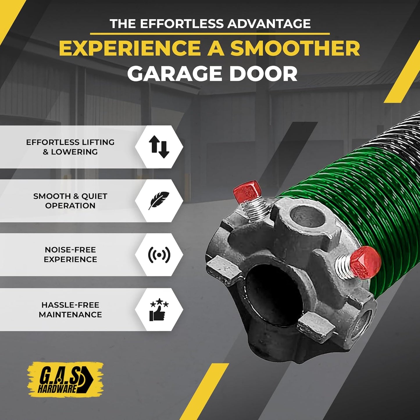 Garage Door Torsion Spring 243x1.75x31 Includes 1” Steel Bearing, Gloves, Manual, and Winding Bars for Right Side of Garage Door Precision E-Coating 5-Year Warranty Min. 30,000 Cycles (Black Cone)