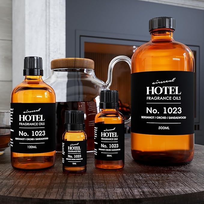 AirScent Hotel Diffuser Oil No. 1023 Inspired by The Baccarat Hotel Scent - Love Affair Fragrance Oil for Ultrasonic and Waterless Diffusers and Crafting - 120 mL, 4 fl oz Glass Bottle with Dropper