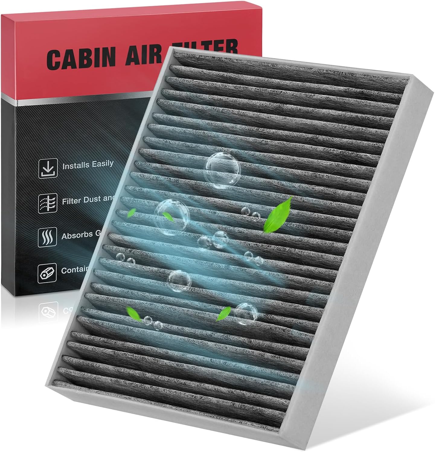 BDFHYK Cabin Air Filter with Activated Carbon Compatible with Ford Explorer 2011-2019, Flex 2009-2019, Taurus 2015-2019, Compatible with Lincoln MKT 2010-2019, MKS 2010-2016, Replace# CF11176