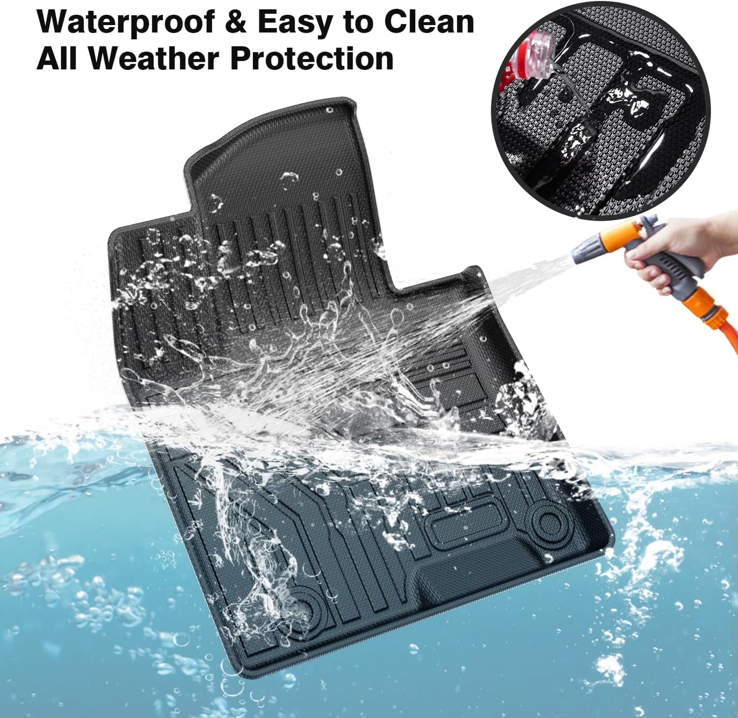 Powerty Floor Mats & Truck Bed Mat for 2022-2024 2025 Hyundai Santa Cruz Accessories Floor Mats 2 Row Liner Set All Weather TPE 3D Floor Liners&Truck Bed Liner