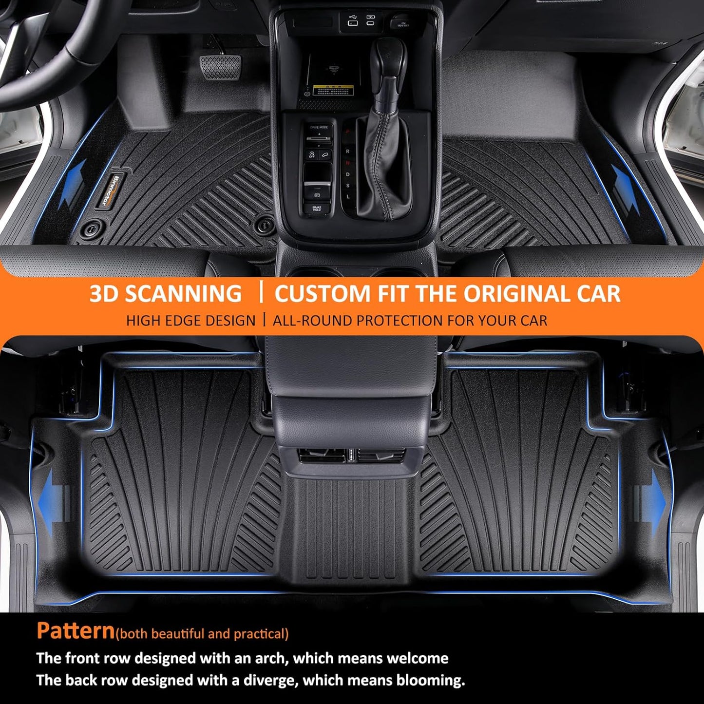 Binmotor-Floor Mats & Cargo Liner for Jeep Grand Cherokee 2016-2021 (Non L) & 2022 Grand Cherokee WK丨All Weather Car Mat Grand Cherokee Accessories Cargo Mat Floor Liners Trunk Liner