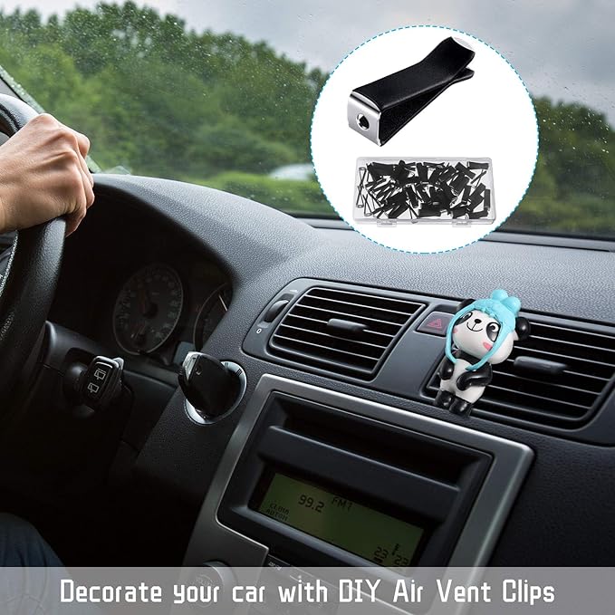 Frienda Vent Clips for Car Freshies Car Accessories Air Freshener Square Head Auto Outlet Perfume Auto Air Conditioner Clips with 2 Storage Boxes