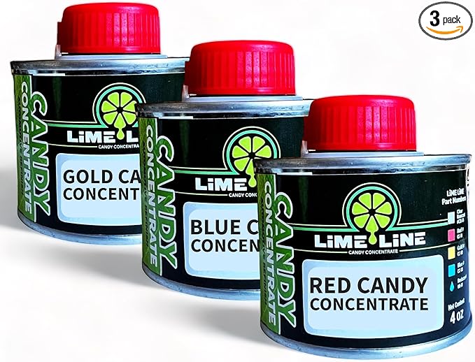 LiME LiNE 4 oz Transparent Candy Concentrate - Solvent Based Paint for Automotive Custom Painting Candy Pack (Red,Blue,Gold)