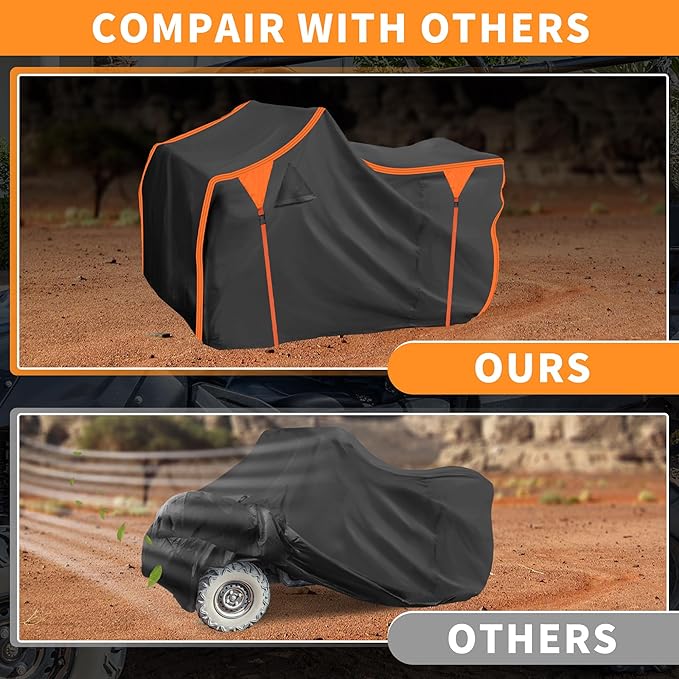 X AUTOHAUX ATV Cover for Polaris Sportsman 450/570Waterproof 4 Wheelers Quad Cover Outdoor Sun Rain Storage Protection 210D-PU Black 211x122x120cm/83.1x48x47.2in