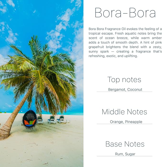 Car Air Freshener Bora Bora 2 Pack – Coconut Aroma Diffuser, Long-Lasting Tropical Car Air Freshener, Non-Toxic Car Scent For Women, Made in USA